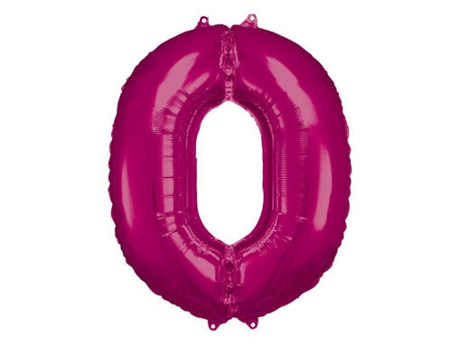 Picture of FOIL BALLOON NUMBER 0 PINK 34 INCH